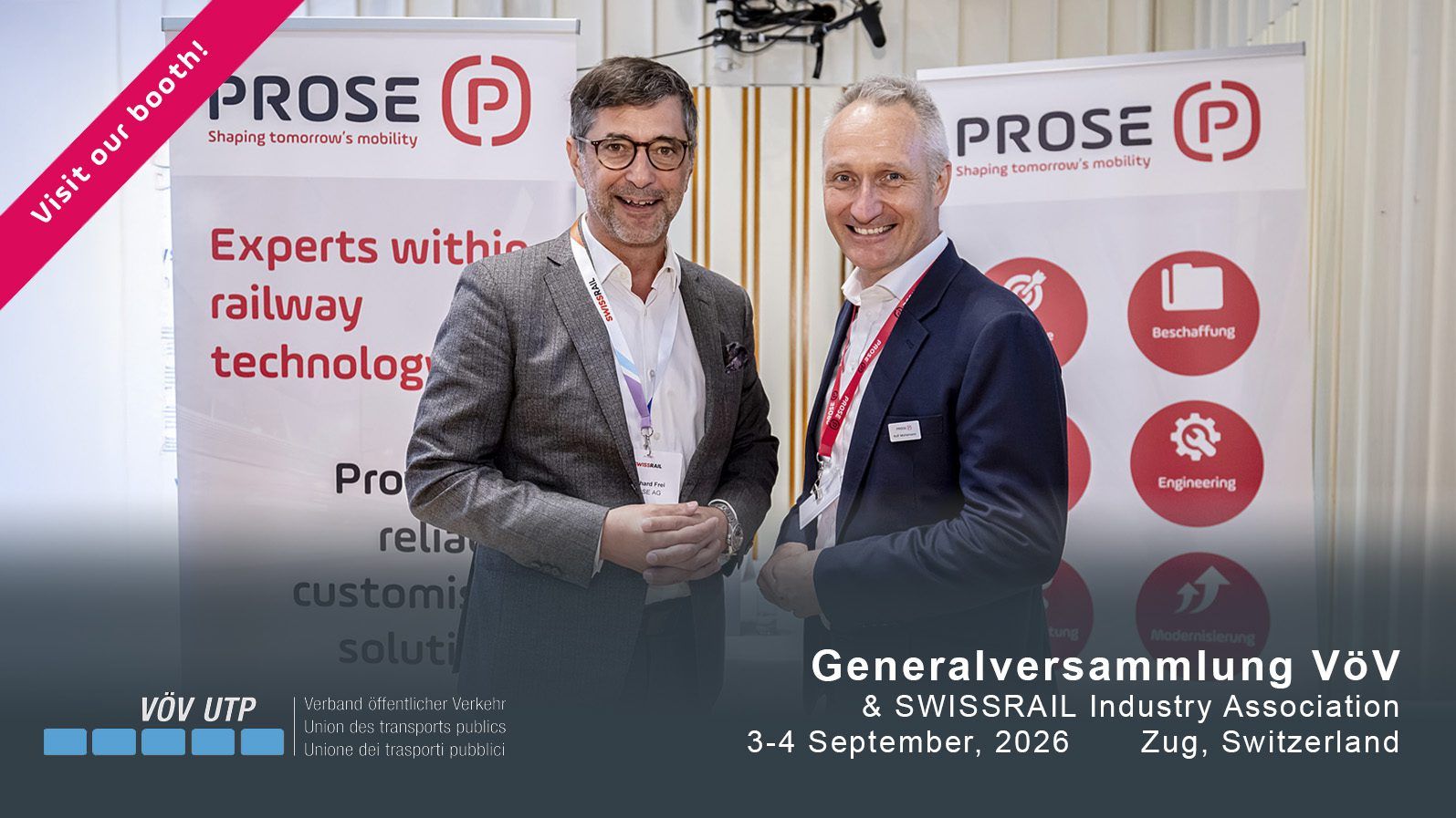 Two PROSE employees representing PROSE at a fair