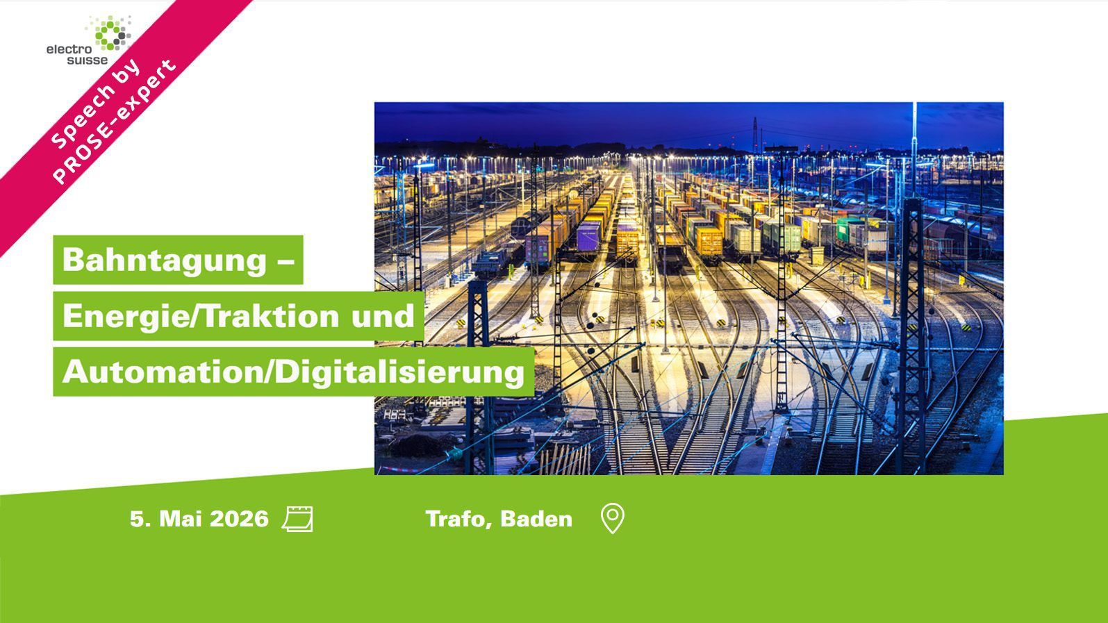 Event promotion for Electrosuisse Bahntagung 